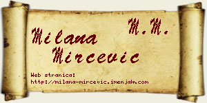 Milana Mirčević vizit kartica
